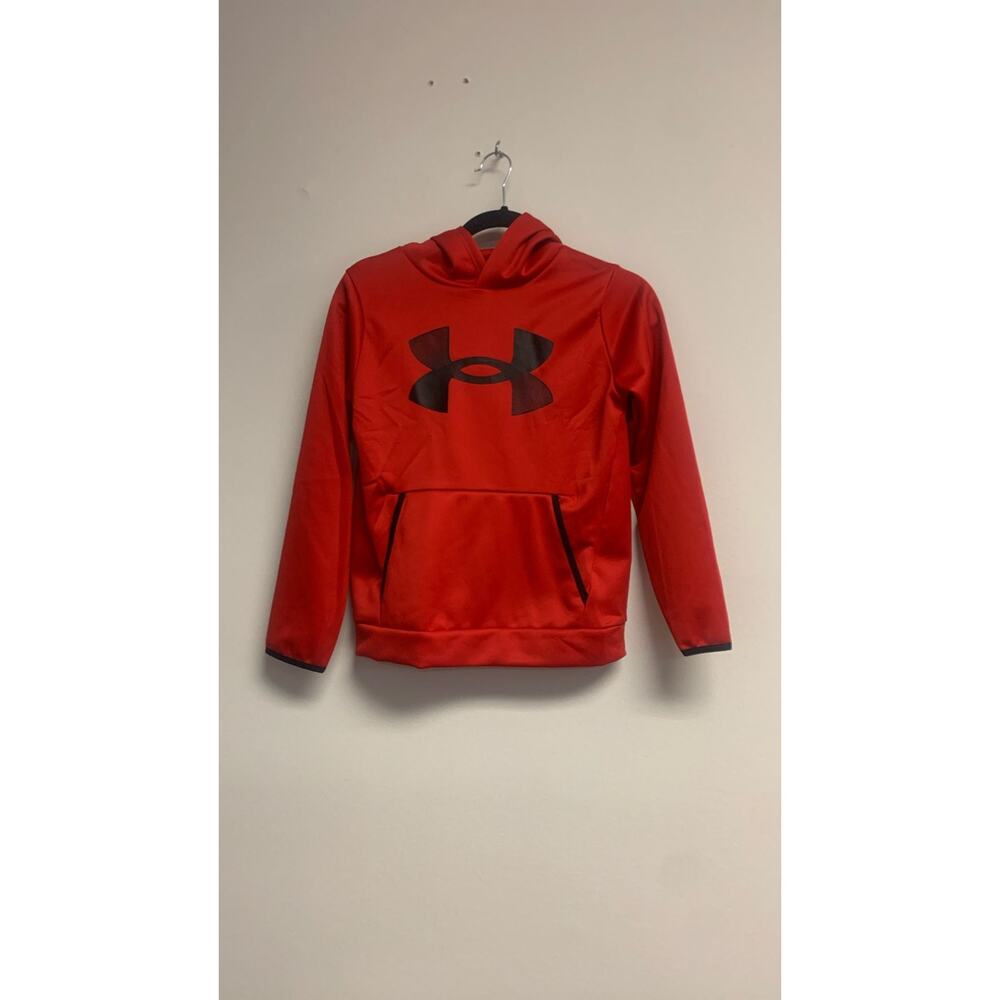 Under Armour Boys MEDIUM Fleece Hoodie, Red / Black - Picture 2 of 6